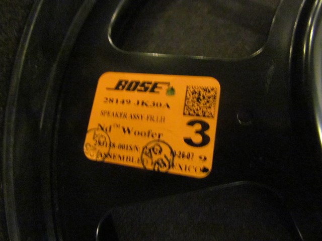 2008 Infiniti G35 Sedan Front LH Driver Door Speaker 28149 JK30A