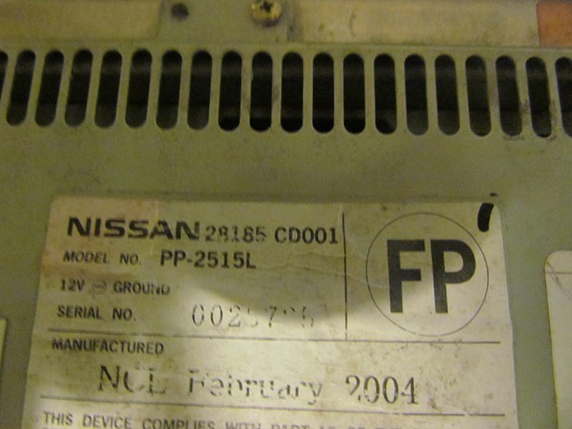 2003 Nissan 350z Radio/CD Player 28185 CD001