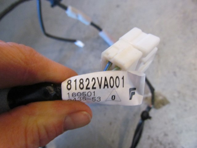 2017 Subaru WRX Rear RH Passenger Door Wiring 81822VA001
