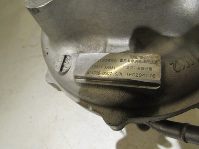 2017 Subaru WRX 2.0L Turbocharger Turbo Supercharger OEM 14411AA881