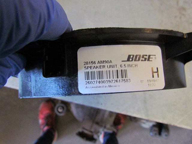 2008 Infiniti G35 Sedan Rear RH Door Speaker 28156AM90A