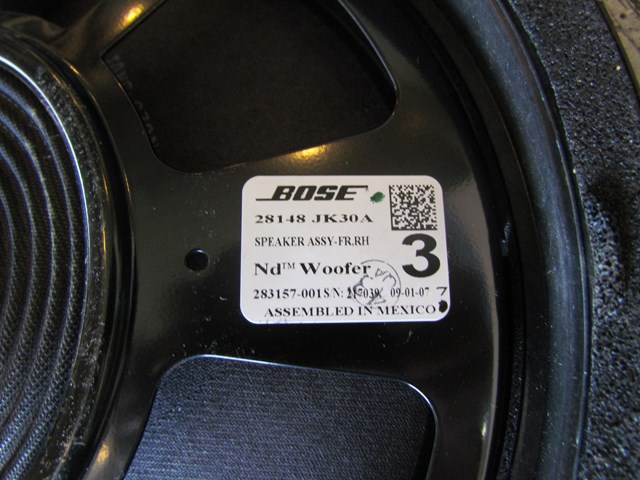 2008 Infiniti G35 Sedan Front RH Door Speaker 28148 JK30A