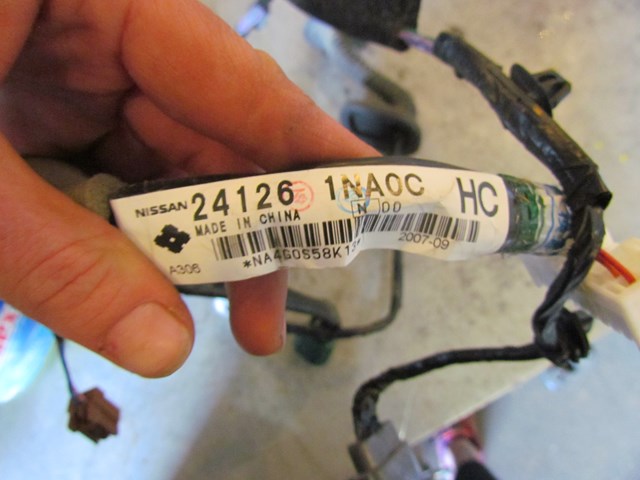 2007 2008 Infiniti G35 Sedan Rear RH LH Door Wiring 24126 1NA0C