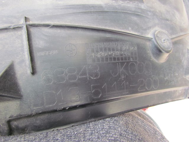 2008 Infiniti G35 Sedan Front LH Rear Portion Fender Liner 