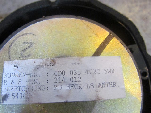 1997 Audi A8 Rear RH Passenger Speaker 4D0035402c