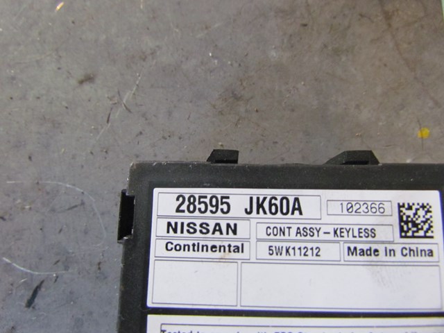 2010 Infiniti G37 Convertible Keyless Entry Control Module 28595JK60A