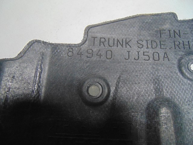 2010 Infiniti G37 Convertible RH Side Trunk Moulding 84940JJ50A