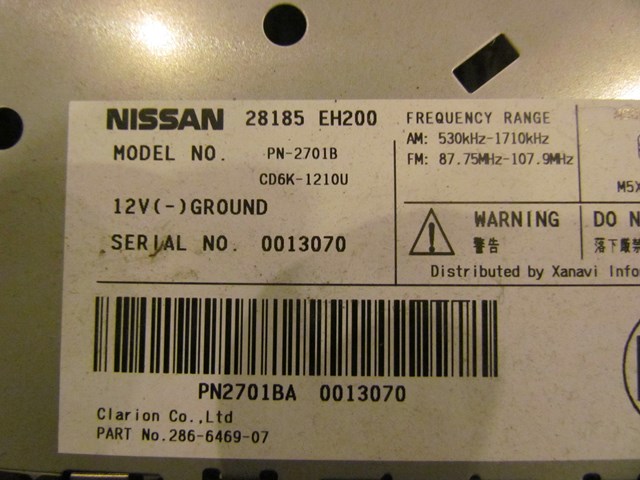 06 Infiniti M45 Sport Disc Changer Radio