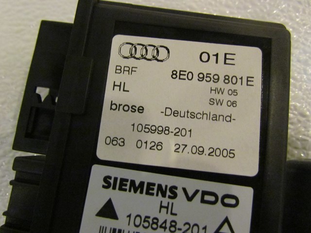 2006 Audi S4 Rear LH Driver Window Motor 8E0959801