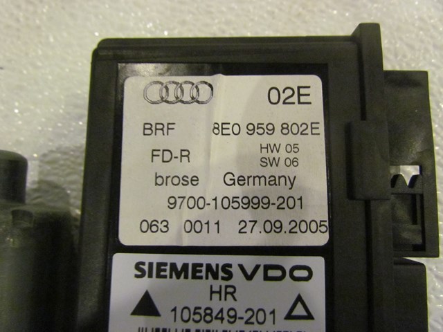 2006 Audi S4 RH Passenger Rear Window Motor 8E0 959 802E