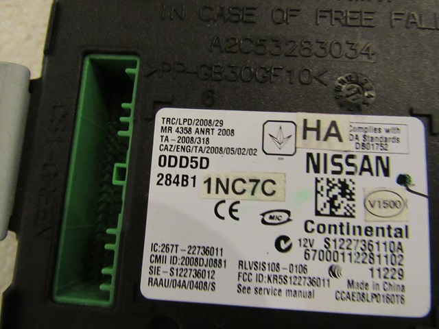 2012 Infiniti G37x Coupe BCM Body Control Module 284B1 1NC7C