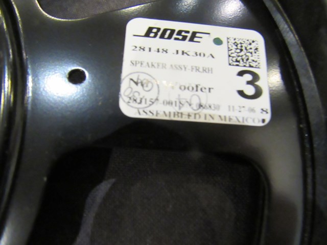 2007 Infiniti G35 Sedan Front RH Door Speaker 28148JK30A