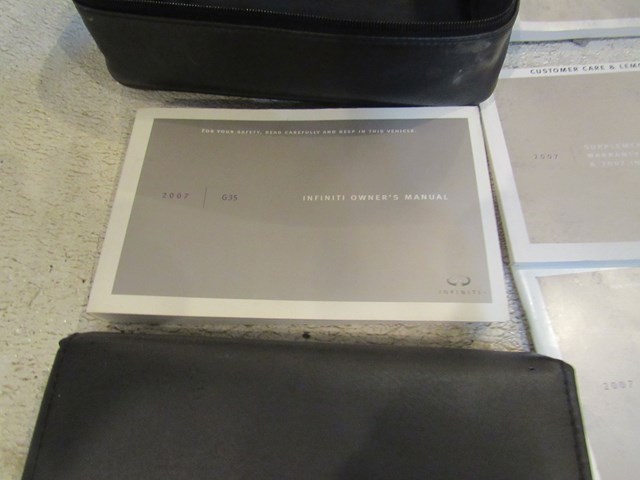 2007 Infiniti G35x Sedan Owners Manual in Avon, MN 56310 PB#313359