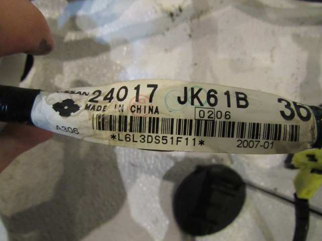2007 Infiniti G35x Sedan RH Passenger Body Wire Harness 24017 JK61B