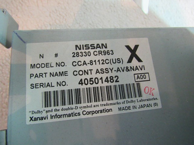 2004 Infiniti M45 Navigation DVD Player w/Bracket 28330 CR963