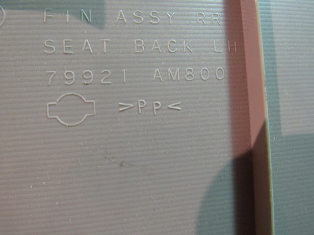 2006 Infiniti G35 Coupe Rear LH Seat Finish Panel 79921 AM800-Stone