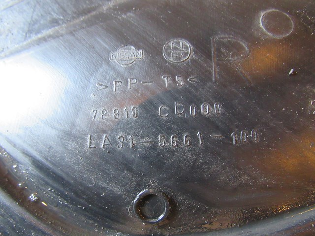 2006 Infiniti G35 Coupe Rear RH Pass Mud Flap 78818 CD000