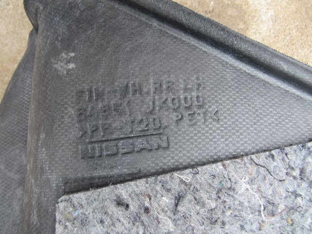 2008 Infiniti G35 Sedan LH Driver Trunk Quarter Carpet 84951 JK000