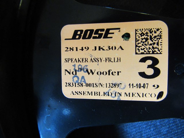 2008 Infiniti G35 Sedan Front LH Driver Door Speaker 28149 JK30A