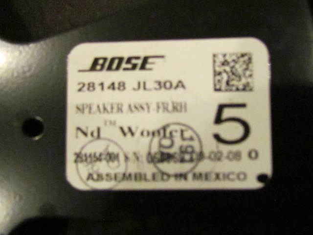 2009 Infiniti G37X Front RH Passanger Door Speaker