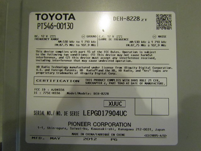 2013 Scion FR-S Radio PT546-00130