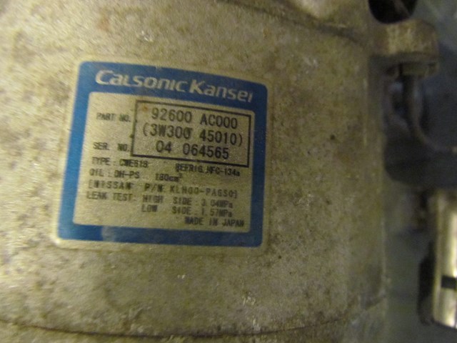 2005 Infiniti G35X Sedan AC Compressor 92600 AC000 DAMAGED