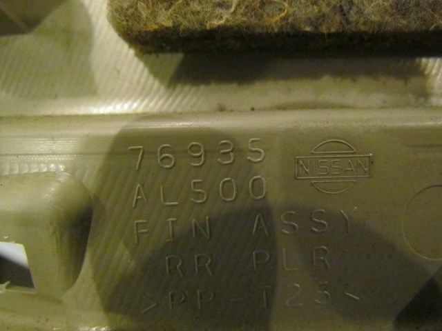 2004 Infiniti G35X Rear LH Drivers C Pillar Trim Panel 76935 AL500