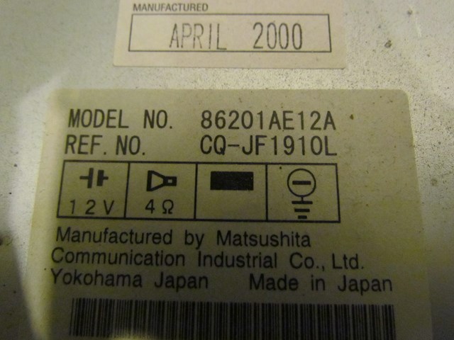 2001 Subaru Legacy GT Radio 86201AE12A