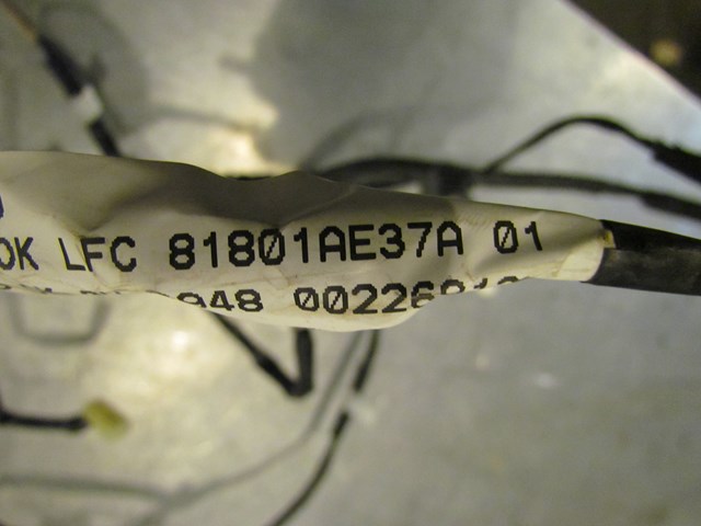 2001 Subaru Legacy GT RH Passenger Roof Wire Harness 81801AE37A