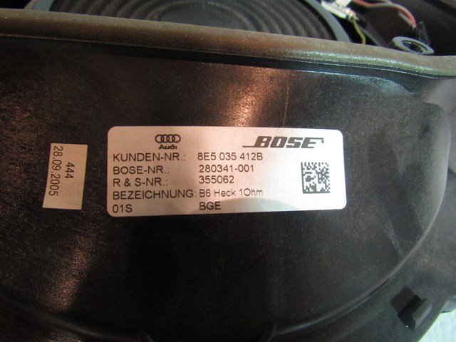 2006 2007 Audi S4 Rear Parcel Shelf Speaker Subwoofer 8E5 035 412