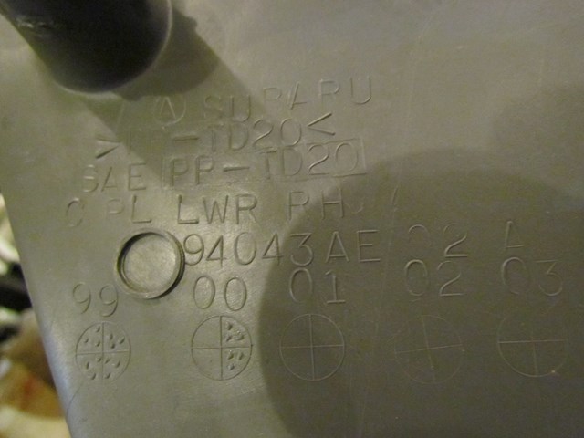 2001 Subaru Legacy GT RH Passenger Rear Seat Finish Panel 94043AE02A