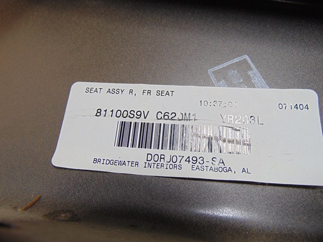 2004 Honda Pilot Front RH Passenger Seat Frame 8100S9VC620M1