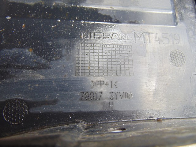 2014 Nissan Juke Nismo Rear LH Driver Fender/ Bumper Guard Mud Flap 78817 3YV0A