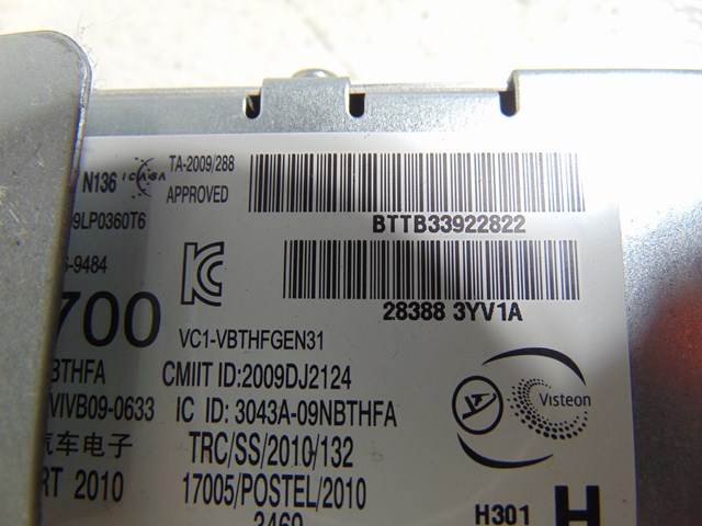 2014 Nissan Juke Nismo Bluetooth Control Module 28388 3YV1A