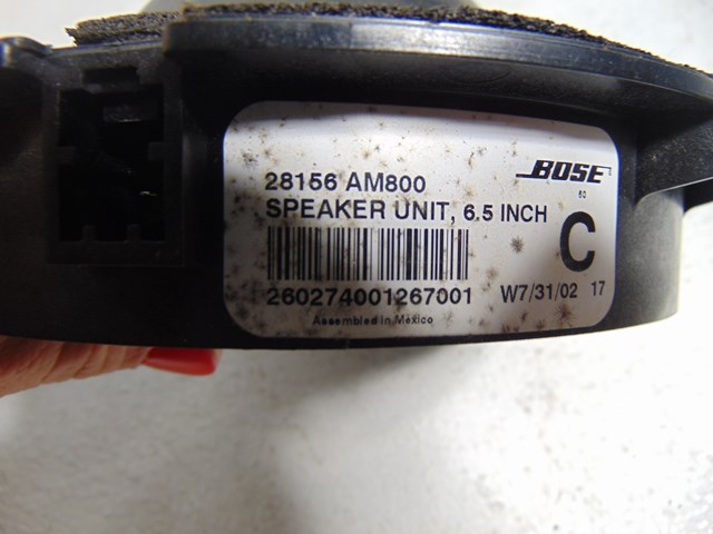 2003 Infiniti M45 Rear RH LH Door Speaker 28156 AM800