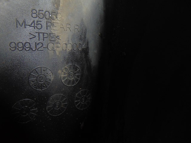 2003 Infiniti M45 Rear RH Passenger Mud Flap 999J2 QP00004