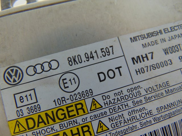 2010 Audi S4  HID Control Headlight Ballast 8K0 941 597