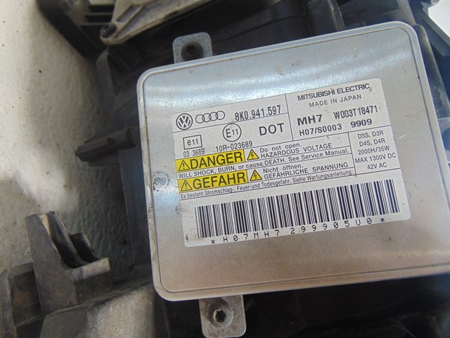 2010 Audi S4 LH Driver HID Headlight - Aftermarket W/ Audi Ballasts