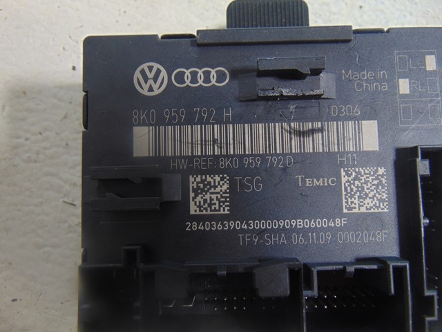 2010 Audi S4 Front RH Pass Door Control Module 8K0 959 792 H
