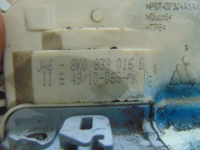 2010 Audi S4 Rear RH Passenger Door Lock Actuator 8K0839016D