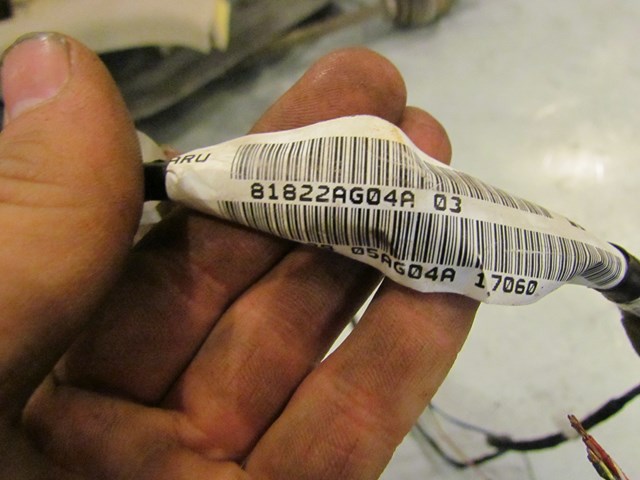 2005 Subaru Legacy GT RH Rear Door Wiring