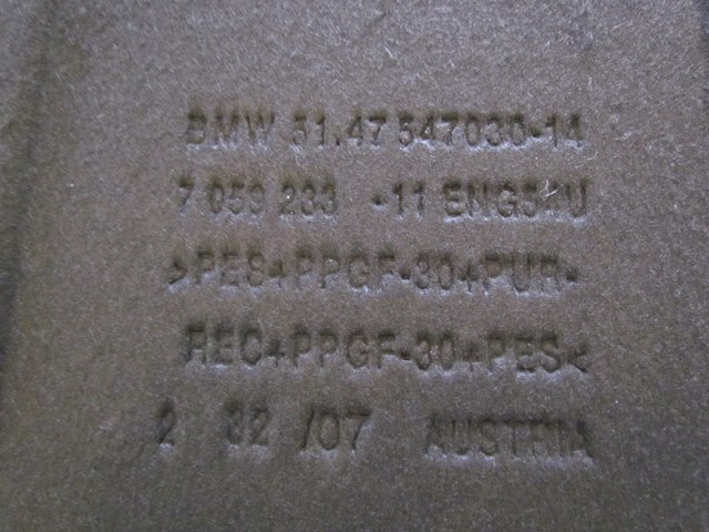 2007 BMW 335i Trunk Carpet Removable 7059233