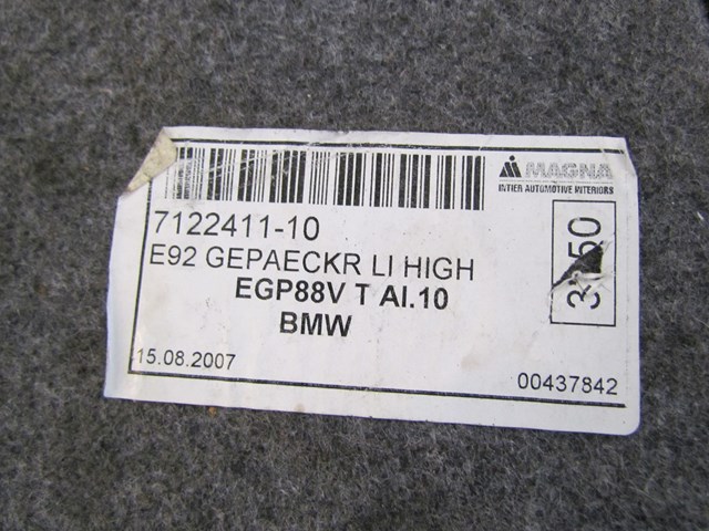 2007 BMW 335i Trunk Carpet Removable 7059233