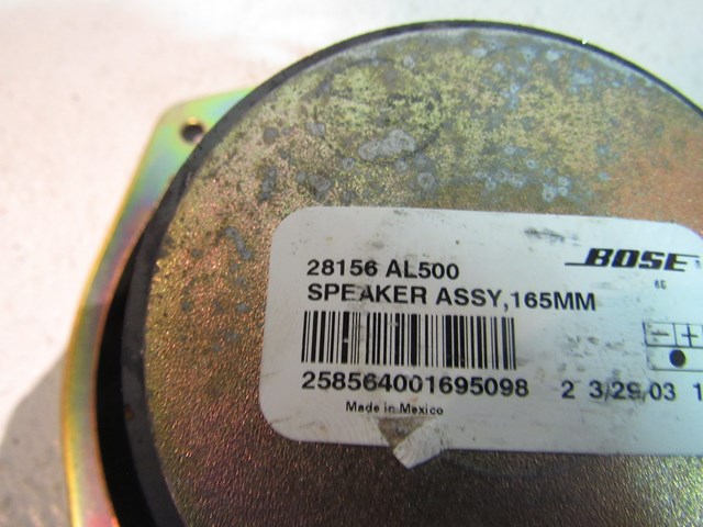 2003 Infiniti G35 Sedan AT Front RH Passenger Speaker 28156 AL500