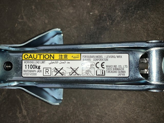 2022 Subaru WRX Emergency Spare Tire Wheel Jack Tool Set OEM