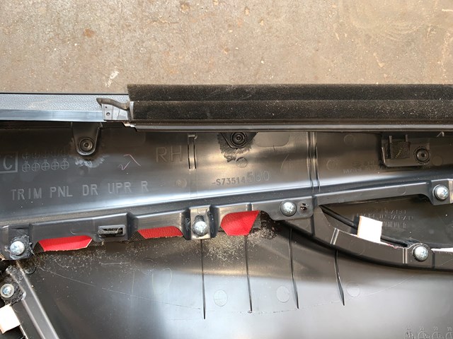 2022 Subaru WRX Premium Rear RH Door Panel RED & BLACK OEM