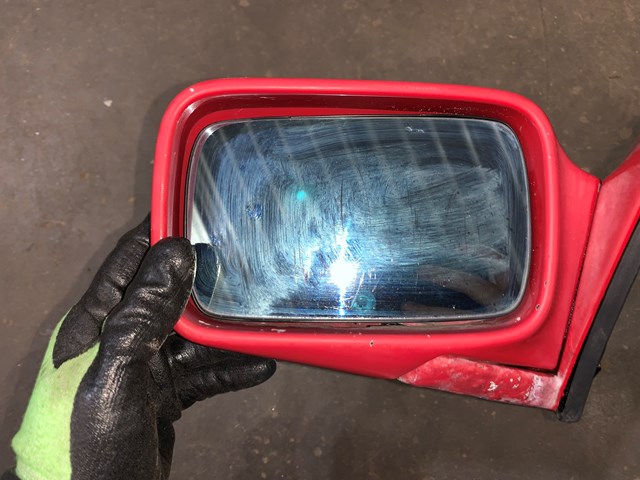 1987 BMW 325is E30 Coupe LH Driver Side View Mirror RED OEM