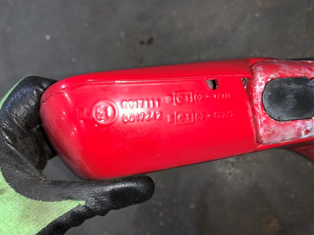 1987 BMW 325is E30 Coupe LH Driver Side View Mirror RED OEM