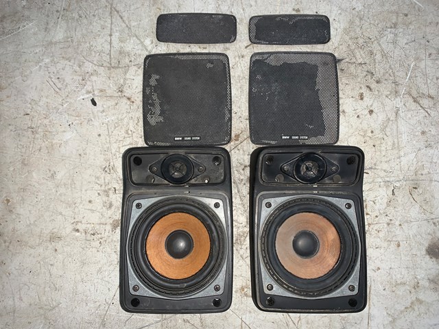 1987 BMW 325is E30 Coupe Rear Premium Speakers W/ Covers Black OEM 