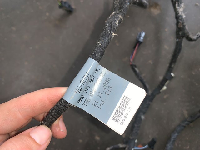 2010 Audi S4 Rear LH Driver Door Wire Harness OEM